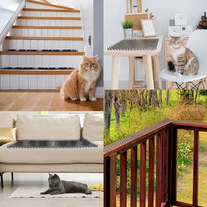 Ley's 10 Pack Scat Mat for Cats, 16 X 13 in Digging Deterrent for Dogs, Cat Deterrent with Spikes Outdoor & Indoor, Anti Cat Mat for Yard, Garden Fence Animal Barrier