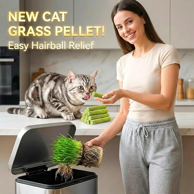 Cat Grass Treat Cats Toy 250g/8.82oz Freeze Dried Catnip Toys Kitten Chew Stick for Removal Hairballs for Cleaning Teeth Indoor Kitty Dental Care Lickable Edible Snack