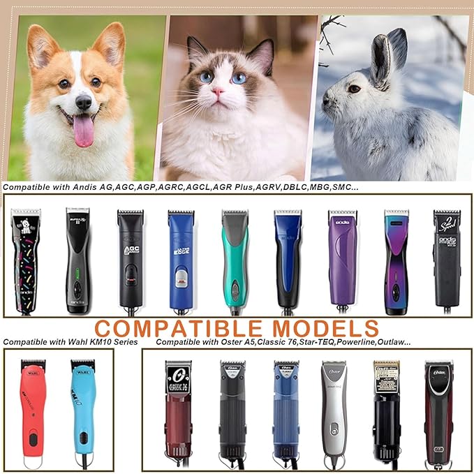 2PCS 5FC Blades Dog Grooming Blades Compatible with Andis Dog Clippers Blades,Dog Clipper Blades Compatible with Oster A5,Wahl km10 Dog Clippers,Stainless-Steel Blade Sharp