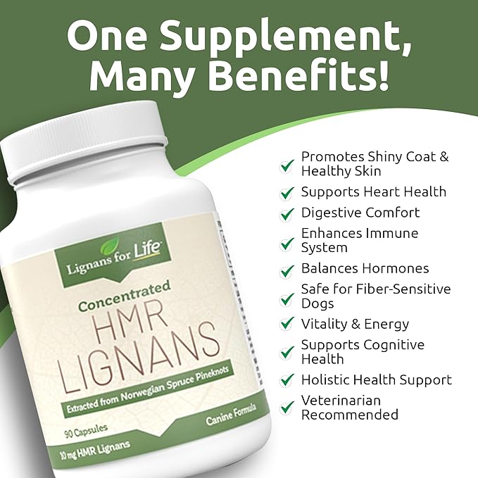 Lignans For Life HMR LIGNANS 10mg Capsules - Perfect for Small Dog Breeds - Vitamin for Healthy Pet | Multivitamin | Wellness Supplement | Nutritional