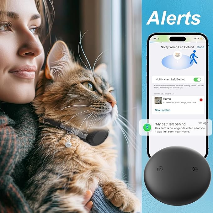 GPS Tracker for Cats, Mini GPS Cat Tracker, Smart Pet Activity Tracker, No Monthly Fee, Compatible with Apple Find My(iOS Only), Anti-Lost, Finder Tag for Vehicles, Pets, Kids, Items