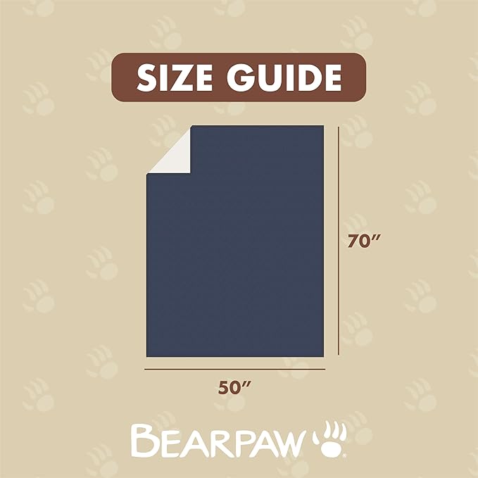 BEARPAW Sherpa Throw Blanket - Ultra Soft Plush Warm Reversible Fluffy Blanket for Bed Couch Sofa & Living Room Decor, House Decor, Room Decor Gifts for Women - 50"x70", Gray (Valley) (Blue)