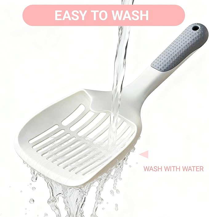 Cat Litter Scoop,Long Handle,Deep Shovel with Comfort Handle for Clumping,Pellets Litter Box