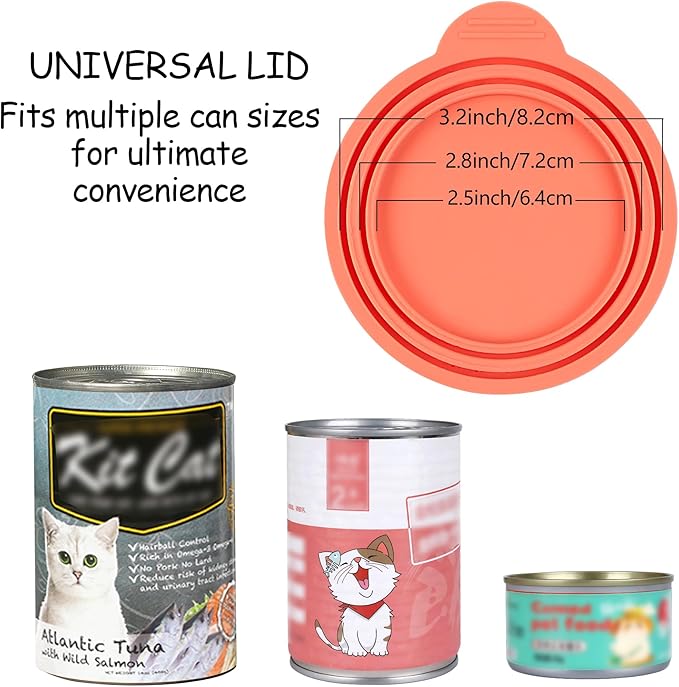 Silicone Pet Food Can Covers - Airtight Lids for Dog & Cat Wet Food Storage, Bone Appetit Food Savers for Freshness (Variety Mix 3 Pack)