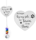 Pet Memorial Suncatcher - Memorial Paws Print Ornament - Paw Suncatcher Rainbow Bridge Gift - Pets Loss Crystal Decor Sympathy Gifts - Mother's Day for Dog Mom Dad Pet Lover