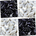 zetpo 80 pcs Cat Claw Covers | Cat Nail Caps | with Adhesives and Applicators (S, Black, White)