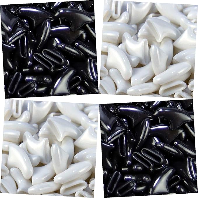 zetpo 80 pcs Cat Claw Covers | Cat Nail Caps | with Adhesives and Applicators (S, Black, White)