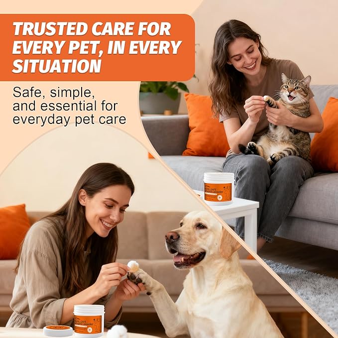 PAW PLANET Stop Bleeding for Dogs Cats - Clotting Powder for Nails Quick, Cuts & Wounds, Fast-Acting Styptic Powder, Safe & Easy to Use First Aid Solution (Animal Print)
