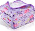 Tatuo 4 Pcs Dog Blanket for Pet Puppy Teething Toys Paw Print Fleece Blanket for Pet Cat Soft Warm Sleep Mat Guinea Pig Cage Mat (Medium(30 x 20.5 Inch),Purple)