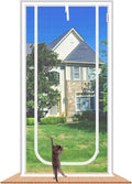 Cat Screen Door 35.5x82.5'' Reinforced Cat Resistant Mesh Creen Door Zipper Pets Proof Screen Door Prevent Pet Escape Door Curtains From Living Room,Bedroom,Patio ( Color : White-U , Size : 150x220cm/