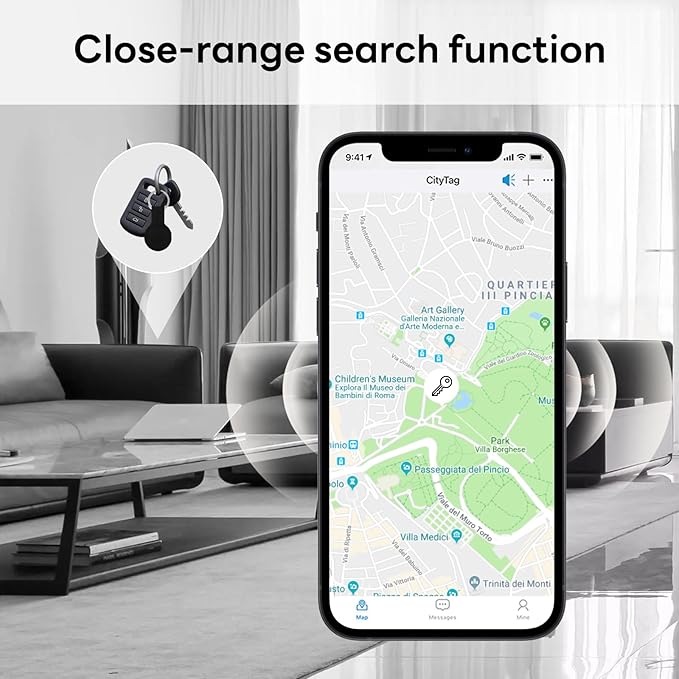 GPS Tracker for Vehicles, Elderly, Kids & Pets, Real-Time Mini Hidden Tracker Device, Compatible with iOS, Android & Huawei HarmonyOS, No Monthly Fee & No SIM Card Required (Black)