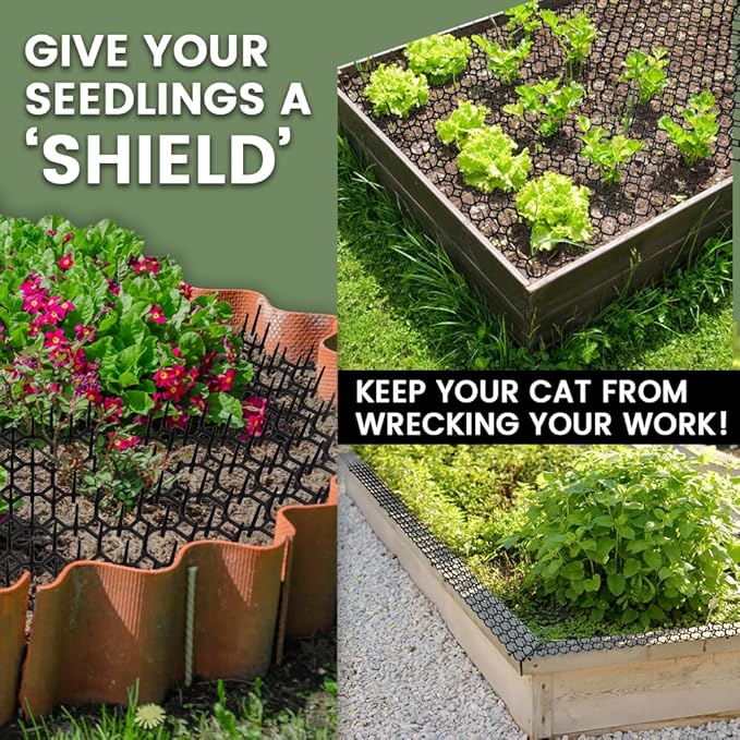 16 x 13 inch Scat Mat for Cat, 8 Pack Cat Deterrent Mat with Spikes for Indoor & Outdoor Use, Humane Pet Repellent to Keep Animal and Dog Away from Furniture, Plants and Yard