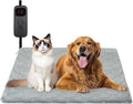 Cat Heating Pad, 6 Adjustable Temperature & 5 Timer Options, 17.7'' x 17.7'' Pet Heating Pad for Cats Dogs, Waterproof Indoor Outdoor Electric Heated Cat Bed Dog Mat with Chew-Resistant Cord (Grey)