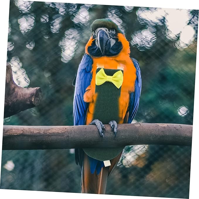 Balacoo Cockatiel Diaper Flight Suit Adjustable Bird Clothes with Protective Liner Comfortable Parrot Diaper for Small to Birds Bow Decor for Clean and Wear