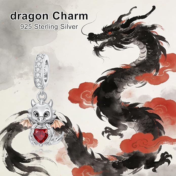 SIMONLY Animal Charms for Bracelets 925 Sterling Silver Highland Cow/Axolotl/Dragon/Dog/Cat Charms Animal Beads for Jewelry Making for Women Christmas Mothers Day Gifts