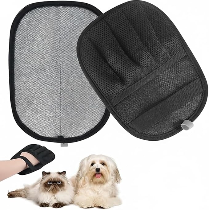 Electrostatic Pet Hair Remover Glove | Reusable & Washable Magic Brush Pet Hair Remover Glove Mitt for Dogs & Cats, Quick Wiping Fur Magic Oet Hair Remover for Clothing, Couch, Bed, Carpet, Car Seat
