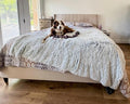 PJYuCien Large Dog Blanket, Reversible Fleece Sherpa Blankets, Soft Plush Pet Throw for XL Dogs, Washable Cozy Furniture Protector for Couch/Bed, 80" x 60", Grey, Indoor