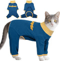 T'CHAQUE Sticky Hair Cat Onesie Pajamas, Soft Long Sleeve Cat Clothes, Anti-Shedding, Surgery Recovery Suit, Wound Protection & Preventing Licking, Kitten Sweaters for Male & Female-M