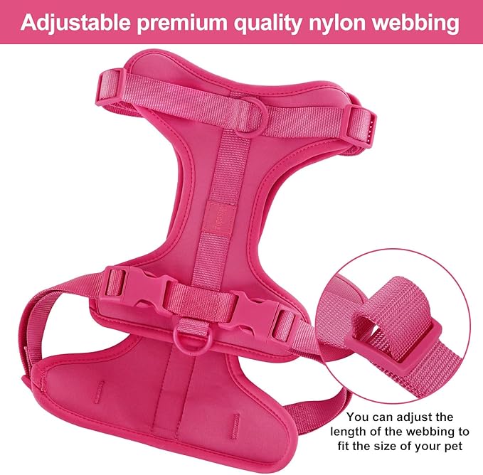 Wisedog No Pull Lightweight Dog Vest Harness with Soft and Comfortable Cushion, Breathable Mesh, for Small Medium Large Dogs Walking (M(Neck: 11.81"-18.11";Chest: 18.11"-27.95"), Peacock Pink)