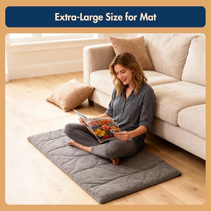 Dog Heating Pad (31"x20") - Waterproof Electric Heated Mat & Pet Bed for Indoor and Outdoor Use, Chew Resistant Cord, Machine Washable Cover with Wheat Pattern Quilting, for Cats and Pets