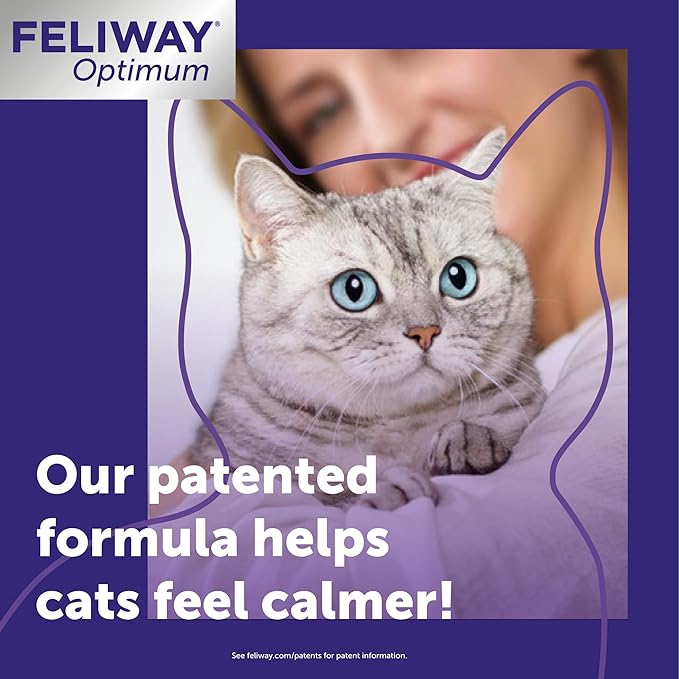 FELIWAY Optimum Cat, Enhanced Calming Pheromone Diffuser: 1 Diffuser Kit & 6 Refills