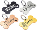 Ultra Joys Personalized Dog Tags for Pets - Durable Stainless Steel Customizable Dog Cat ID Tags - Dog Tags for Safety Optional Engraved on Both Sides -Bone Shape Dog Tag Large Size, Rose Gold