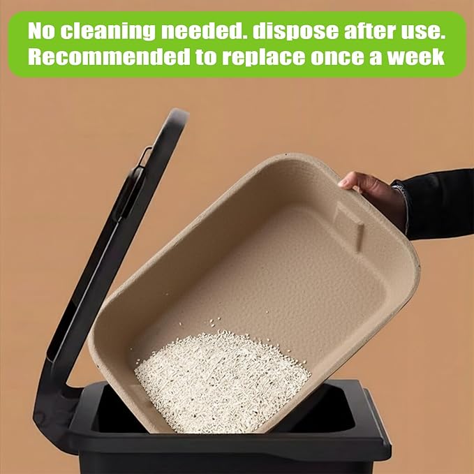 15 Pack Disposable Cat Litter Box, Travel Litter Box,Eco Friendly 100% Recycled Paper