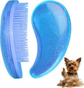 Small Dog Brush- Grooming Tool for Teddy, Yorkies, Maltese, Shih Tzu, Chihuahua - Puppy Hair Brush (Glitter Blue)