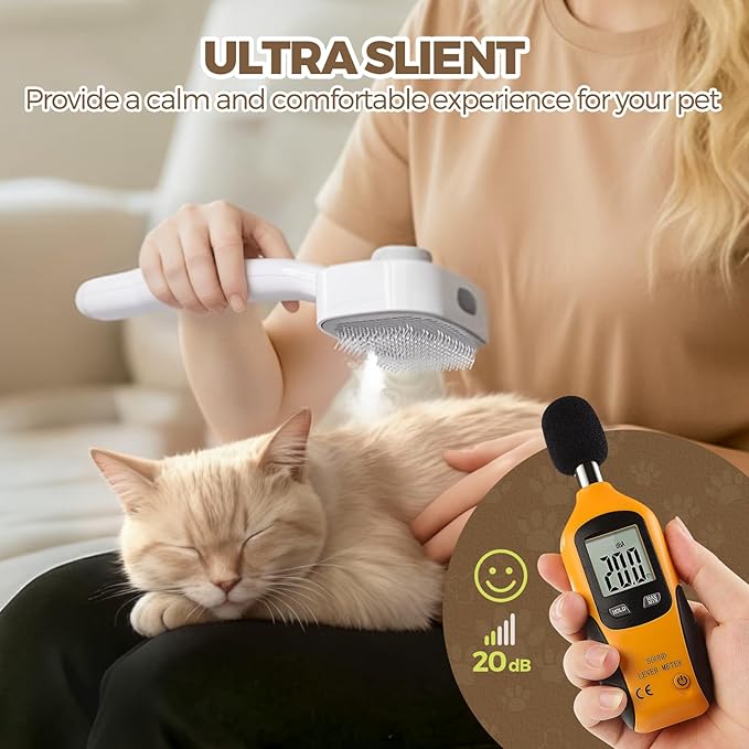Cat Steam Brush for Dogs and Cats - Dog Steam Grooming Rechargeable Brush for Shedding Control - Self Cleaning Spay Comb with Mist and 2 Mins Timer for Long & Short Haired Pets