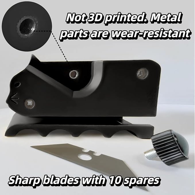 Cardboard Cutter for Cat Scratchers,Includes 10 Blades,3m nylon reusable strap,Non 3D Printed,DIY Cat Scratchers Cardboard Strip Tool,,Cardboard Cutting Machine for Cat Lovers(Black, Non-3D Printed)