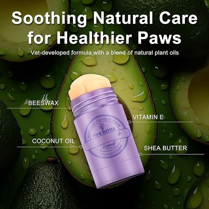 FlowFish Dog Paw Balm 1 oz for Dog and Cat, Soothing Paw Balm, Lick-Safe, for Drying and Cracked Pads, Moisturizing and Healing Dry and Cracked Paw Balm, Improves Rough Paws(2 PCS)