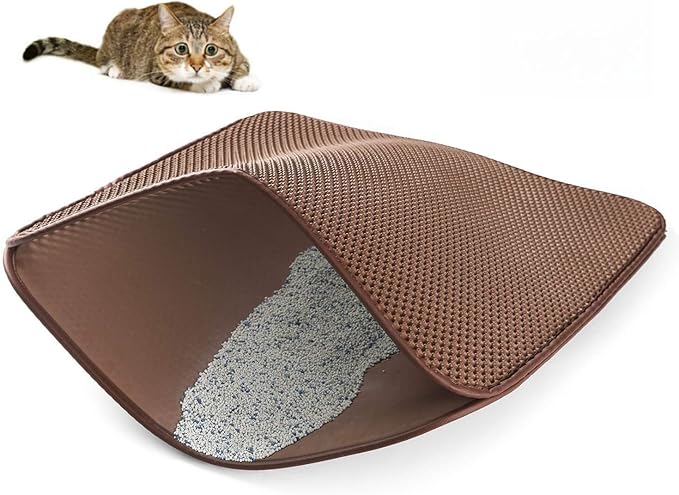 WePet Cat Litter Mat, Kitty Litter Trapping Mat, Honeycomb Double Layer Mats, No Phthalate, Urine Waterproof, Easy Clean, Scatter Control, Catcher Litter Tray Box Rug Carpet