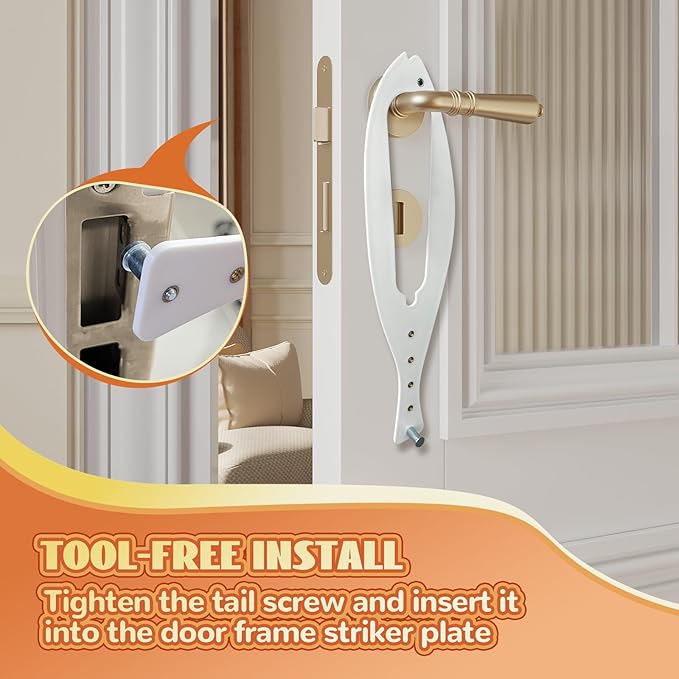 TGIOW Cat Door Latch, 4 Pcs Cat Door Stopper Pet Door Latch to Keep Dog Out of Litter Box and Food, Door Prop for Cat with 5 Adjustable Size Strap 2.5-6" Wide, No Measuring, Easy to Install