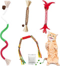 Silvervine Sticks for Cats & Cat Chew Rope Toy with Refillable Natural Catnip Bag for Teeth Cleaning, Interactive Cat Catnip Toys for Indoor Cats, Kitten Teething Toys for All Breeds (4Pcs)