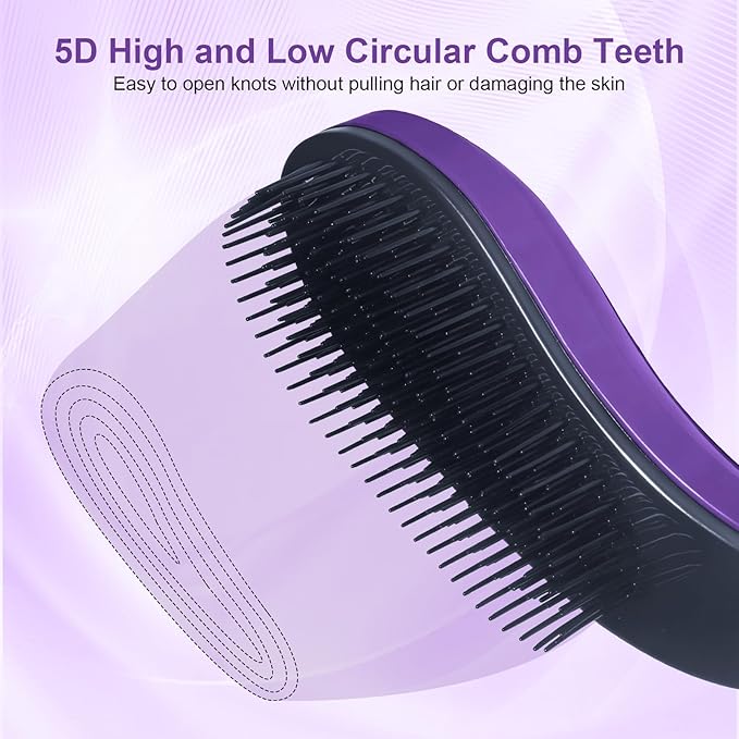 Small Dog Brush- Grooming Tool for Teddy, Yorkies, Maltese, Shih Tzu, Chihuahua - Puppy Hair Brush (Dark Purple)