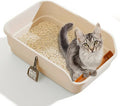 Gefryco Senior Cat Litter Box Low Entry Extra Large Litter Box for Indoor Cats Corner Low Cat Pan