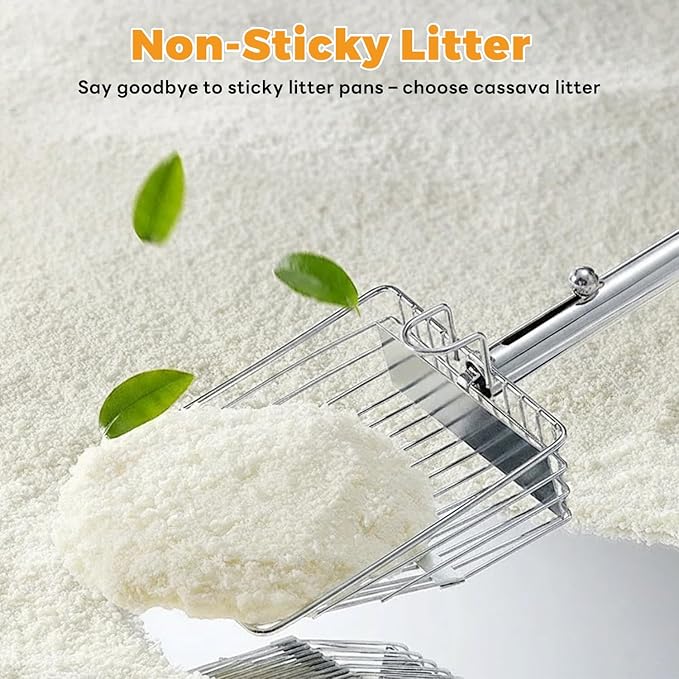 Premium Cat Litter, Non-Stick Strong Clumping Cat Litter, 100% Natural Cassava Kitty Litter, Multi-Cat/Unscented Dust-Free/Odor Control/Ultra Absorbent/Less Scattering - 9 lbs - 1 Pack