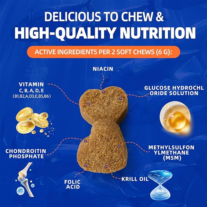 Dog Multivitamins Chewable – Dog Vitamins Multivitamin Soft Chews for Everyday Vitamins Dogs, Skin & Coat, Hip & Joint Support, Puppy & Senior Dogs, Chicken 100 Chews