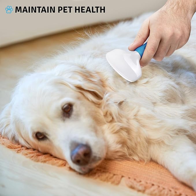 Poodle Pet Slicker Brush - For Dogs, Cats, and Rabbits - Removes Matted Fur, Knots, and Loose Hair - Suitable for Grooming Doodles and Goldendoodles with Short or Long Hair