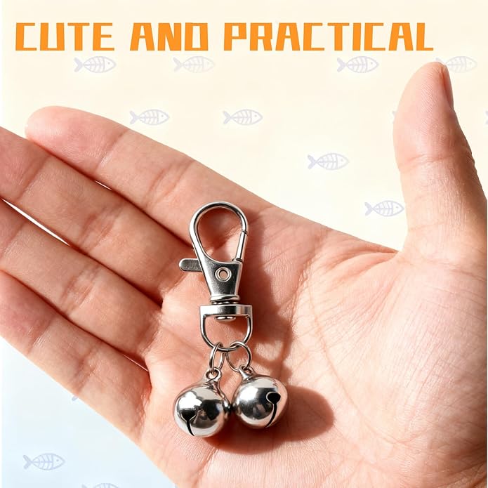 6 Pcs Mini Cat Collar Bell, Silver Dog Collar Bells for Small Dogs, Pet Jingle Charm Bells for Collar Pet Ornament Training Accessories