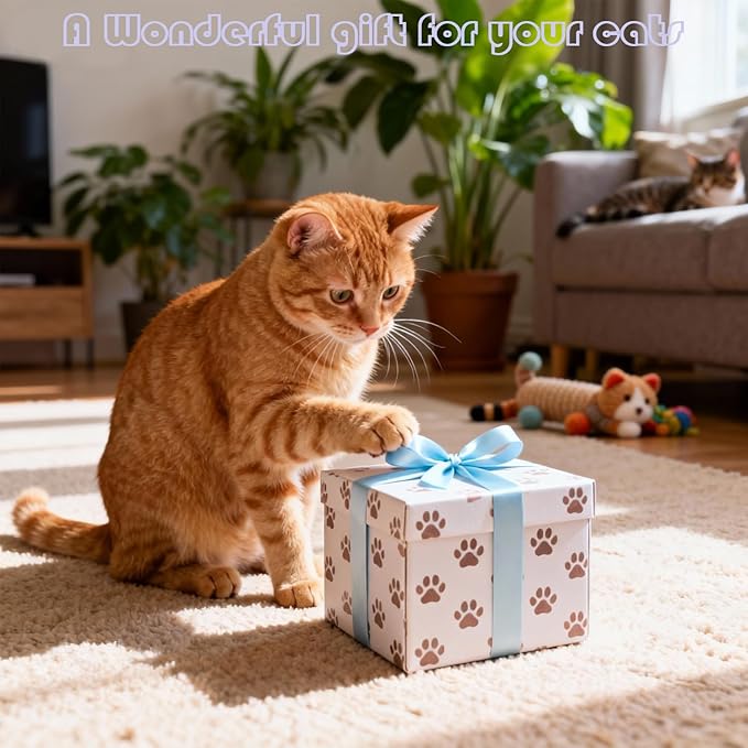 Natural Sisal Cat Scratcher Pad Wooden Interactive cat Toy with Ball Track Springs Ball for Chasing Hunting Physical Exercise Kitten Toys Cat Scratching Mat for Indoor Cats Furniture Protection