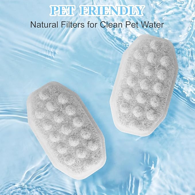 16 Pcs Cat Water Fountain Replacement Filters & Pre-Filter Sponges for Rellaty Neareal 108oz/3.2 Automatic Stainless Steel Pet Water Fountain with Level Window Filter Replacement for Neareal Waterer