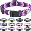 Dog Collar with Bohemia Floral Tribal Geometric Patterns - Soft Ethnic Style Collar Adjustable for Small Medium Large Dogs(Purple Arrow,S)