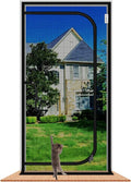 Cat Screen Door 32x83'' Reinforced Cats Resistant Mesh Screen Door with Zipper Closure, Pets Scratch Proof Screen Door for Living Room, Bedroom, Patio, Fits Openings 30x81''