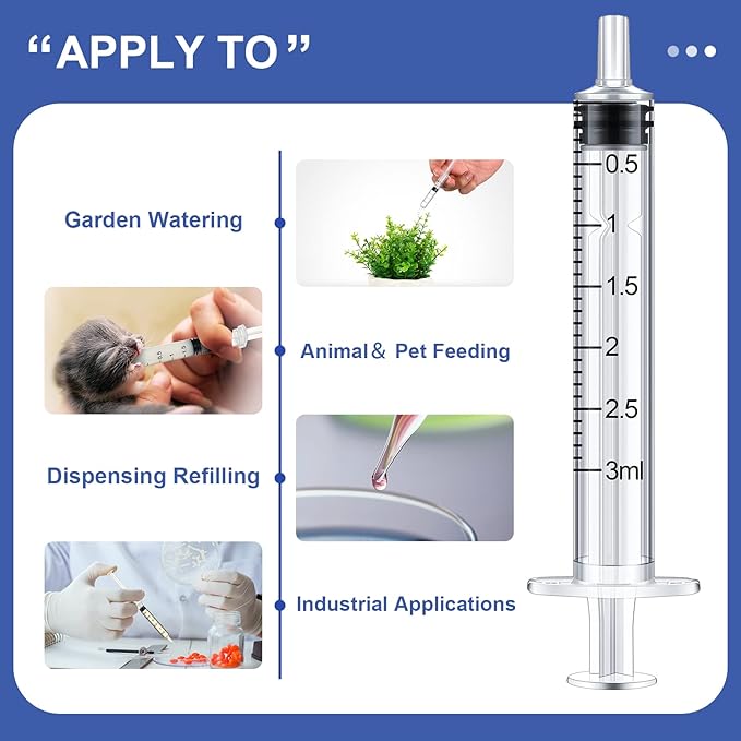 Nuanchu 30 Pcs 3ml Liquid Syringe Pet Feeding Plastic Syringes Dog Oral Food Measuring Syringe Tools for Cats Dogs Kitten Puppy Bunny Small Animals Newborn Pet Feeder Nursing Supplies