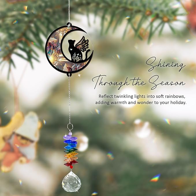 2 Layered Ornament Suncatcher - Mother's Day Father's Day Christmas Birthday Gifts for Cat Lover - Cats Memorial Keepsake - Pet Sympathy Ornaments - Memorial Gift - Ornament for Loss of Cats