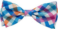 Huxley & Kent Pet Bow Tie for Dogs & Cats - Adjustable Hook & Loop Collar Accessory - Cute & Comfortable for Holidays & Celebrations - Blue/Green Check, Small