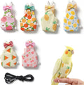 7 Pcs Bird Diaper - Reusable Parrot Diaper with Waterproof Inner - Cute Chicken Pants Pet Diapers Nappy for Parakeet, Cockatie,l Mini Macaw, Canary, Pet Chicken & Duck