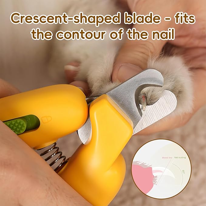 Dog Nail Clippers,Dog Nail Trimmers for Small Medium Dogs and Cats - Professional Grooming Tool with Safety Lock, Sharp Stainless Steel Blade Prevents Splitting，Includes Nail File (Yellow-mini)