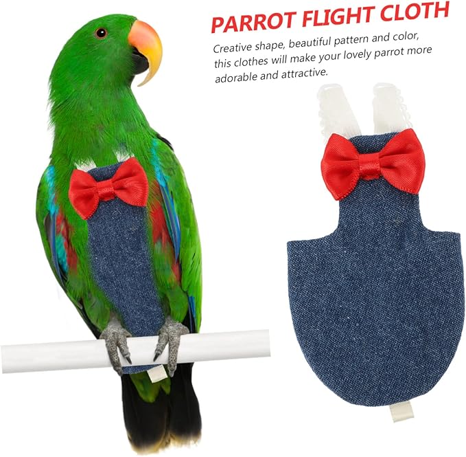 BESPORTBLE Adjustable Small Bird Diaper Flight Suit for Parakeets Cockatiels Pigeons Lightweight Breathable Cotton Cloth Bird Diaper Harness Outfit for Pet Reusable Comfortable